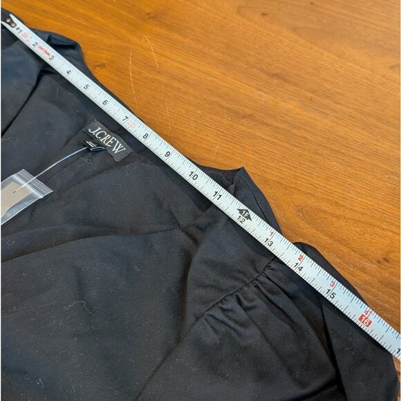 NWT J.Crew Black Cotton Button-front Puff-sleeve Mini Dress BP874, size 10 - Picture 5 of 11